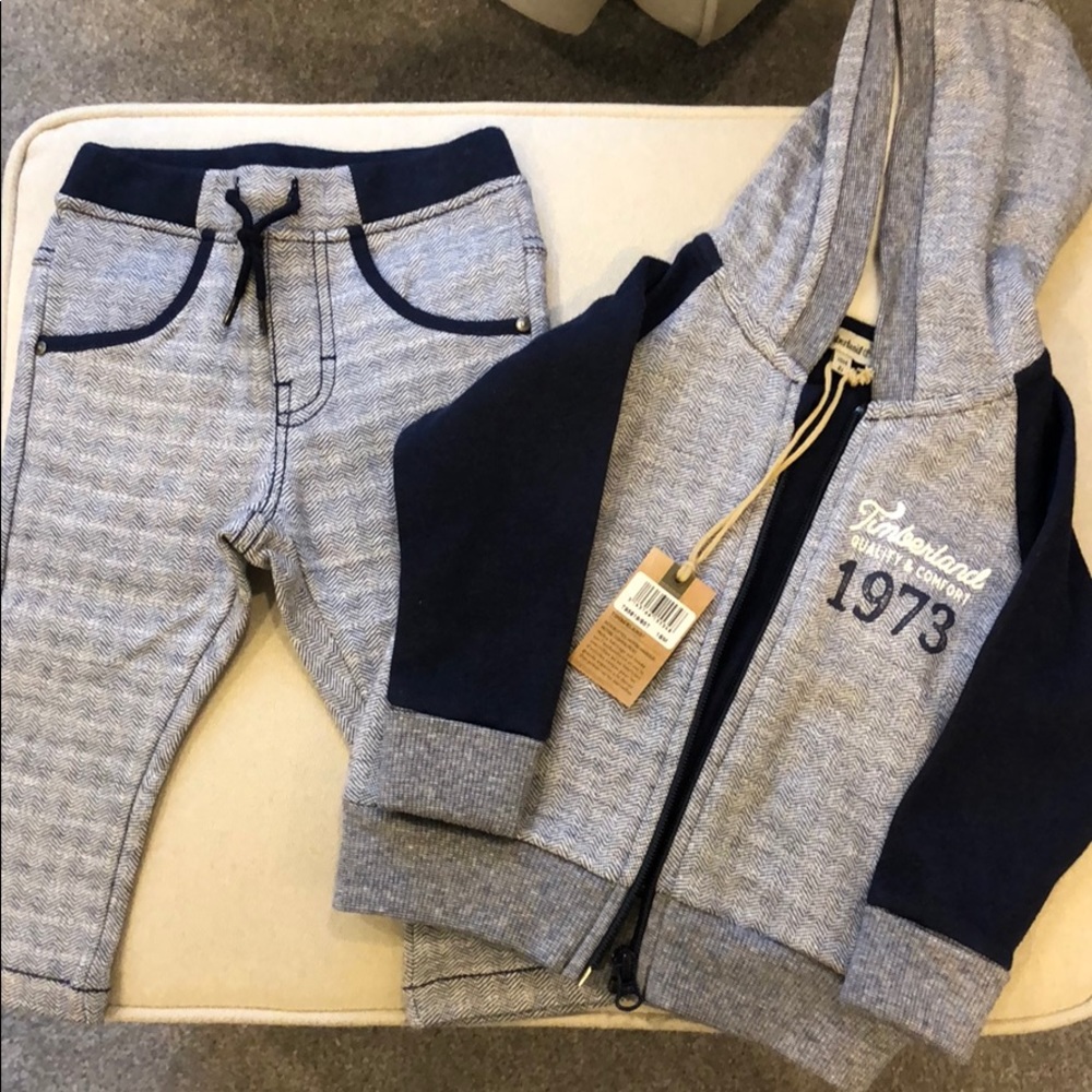 Timberland Navy Matching Trousers&Hoodie in 18 mon
